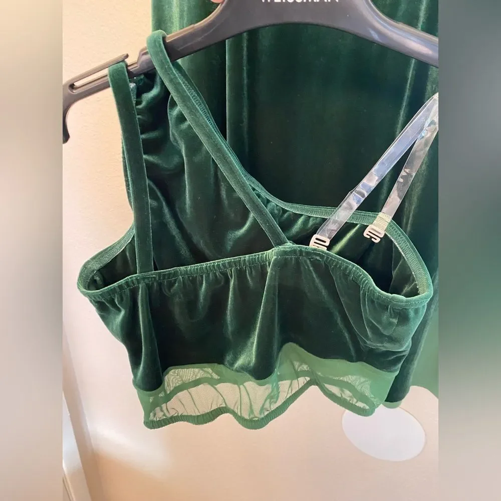 Kelle dance solo costume 3 piece green velvet THE ALCHEMY skirt 7111 MA adult